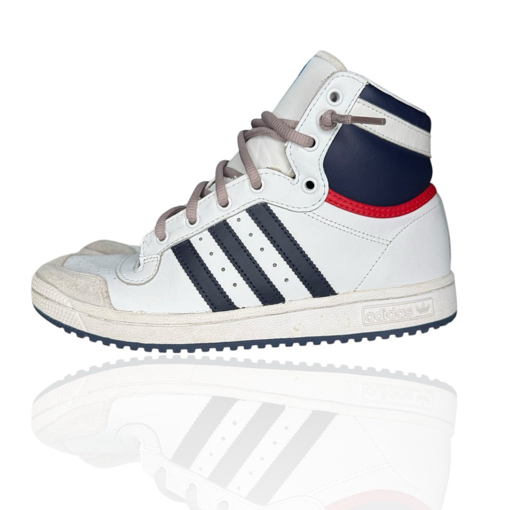 Adidas Originals Top Ten Hi Trainers White Blue Red D74481 Men's Size‎ 6 - Picture 2 of 10